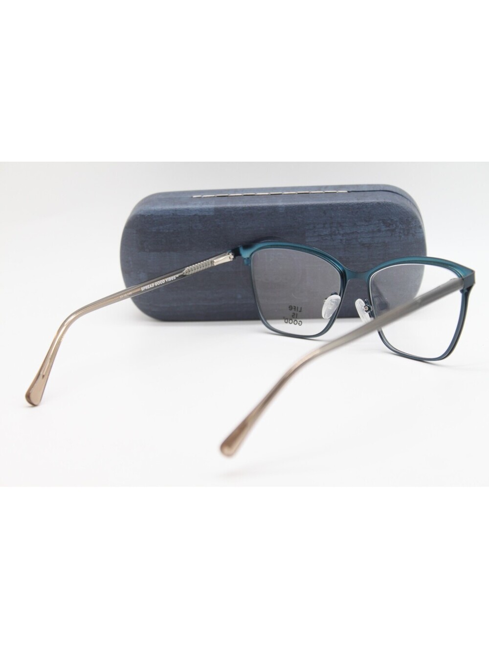 NEW LIFE IS GOOD AMELIA PEACOCK (PEA) AUTHENTIC EYEGLASSES W/CASE 54-16 - Picture 3 of 4